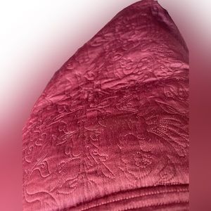 Maroon Satin Embroidered Maeve by Anthropologie Mini Skirt, Size 0